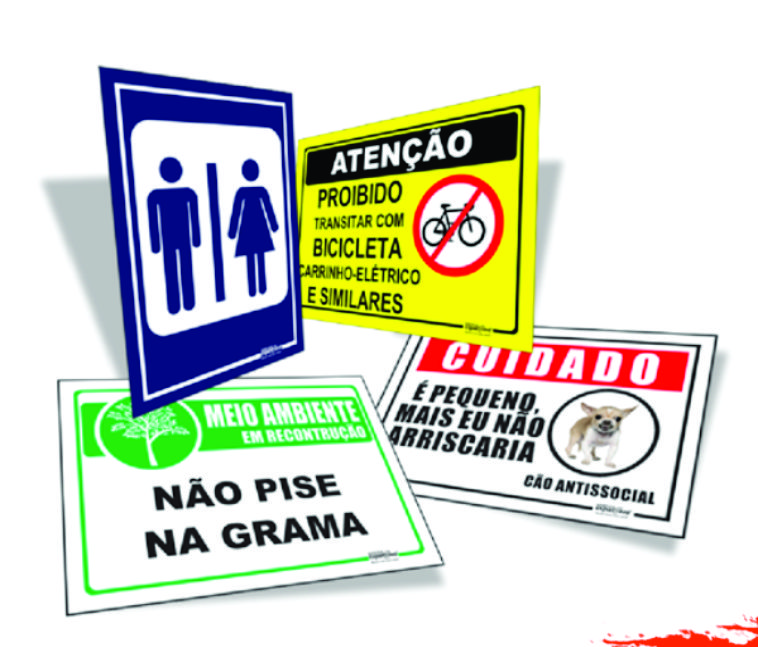 Placas em PVC Adesivada